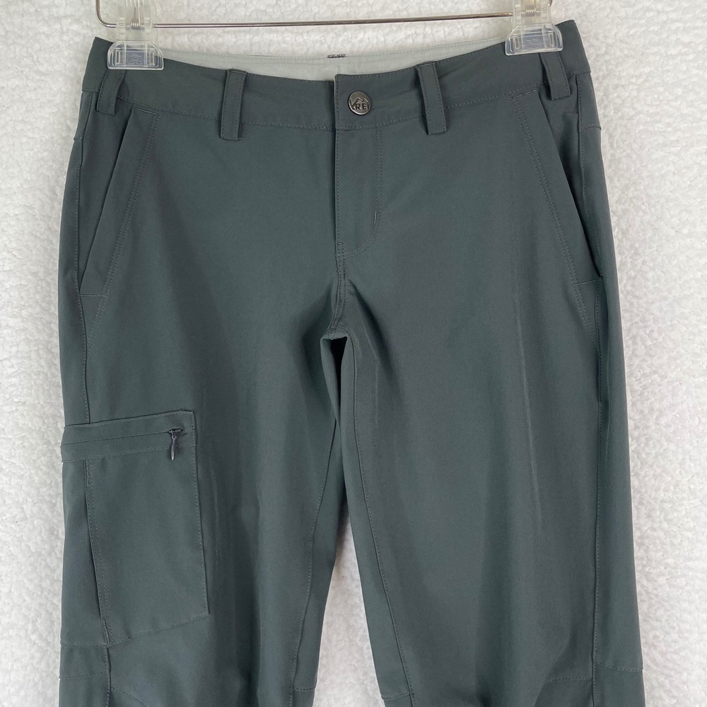 REI Co-op Savanna Trails Hiking Pants Womens 0 Petite Gray Cargo Straight Leg
